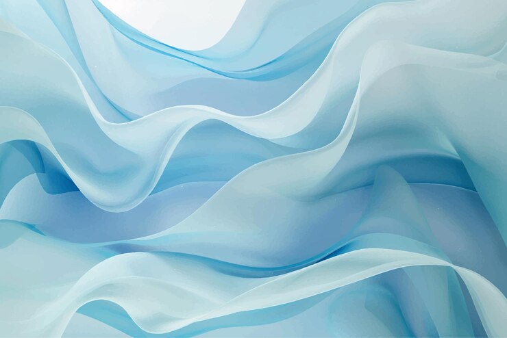 Blue color wavy background with paper cut style