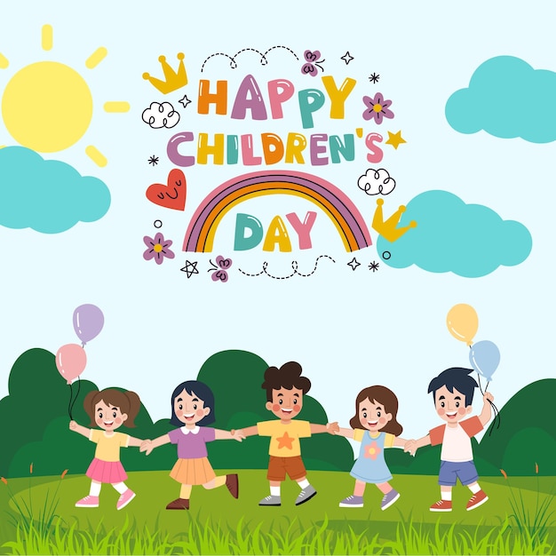 blue colorful children s day