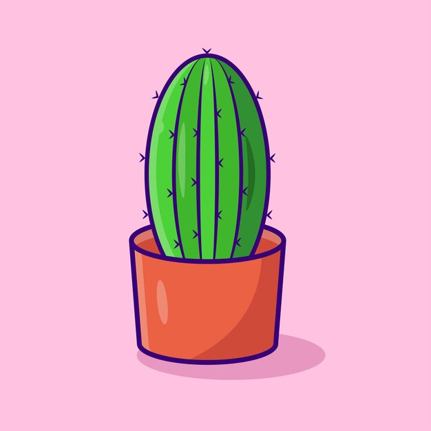 Blue columnar cactus plant Vector Flat Icon Flat Design