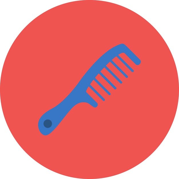 a blue comb with a red background that says comb on it