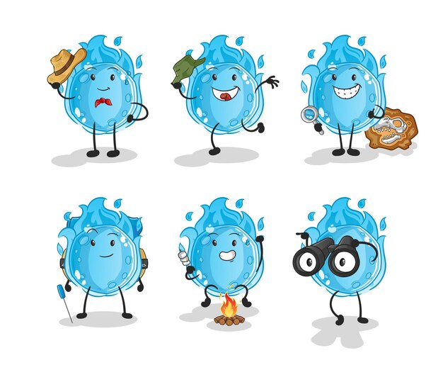 The blue comet adventure group character. cartoon mascot vector