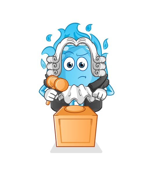 The blue comet judge holds gavel. character vector