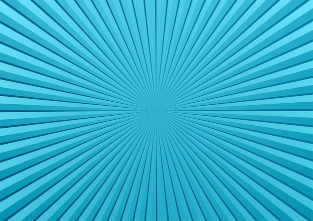 Vector blue comic pop art background with sunburst