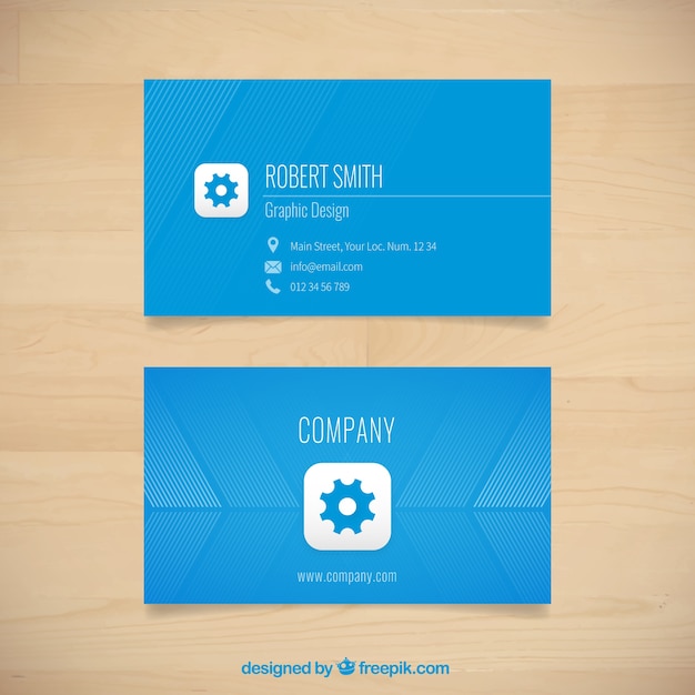 Vector blue company card of graphic design