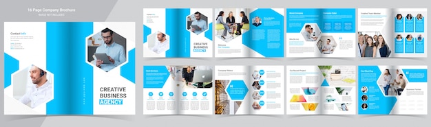 Vector blue company profile booklet template