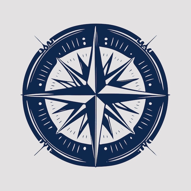 Premium Vector  A blue compass with the word compass on it.