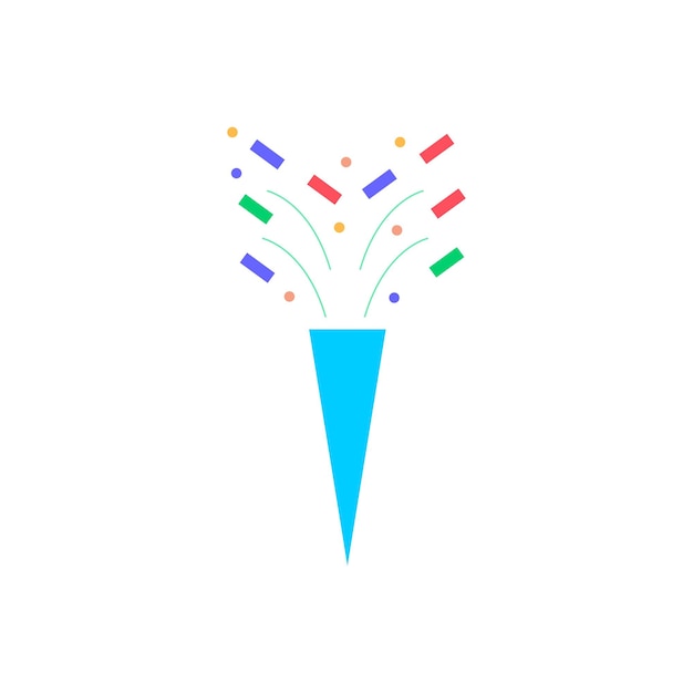 Vector a blue confetti with the word fireworks on it