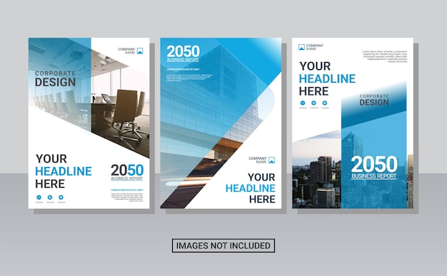 blue corporate book cover design template