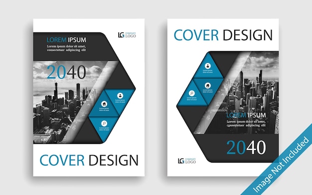 Blue corporate cover design template