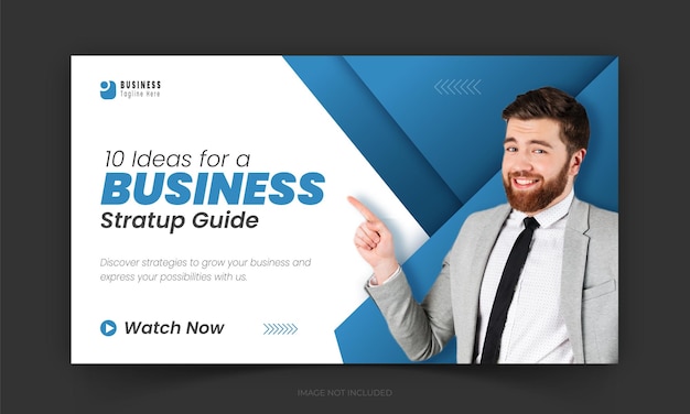Blue corporate creative YouTube live streaming video thumbnail for digital marketing agency