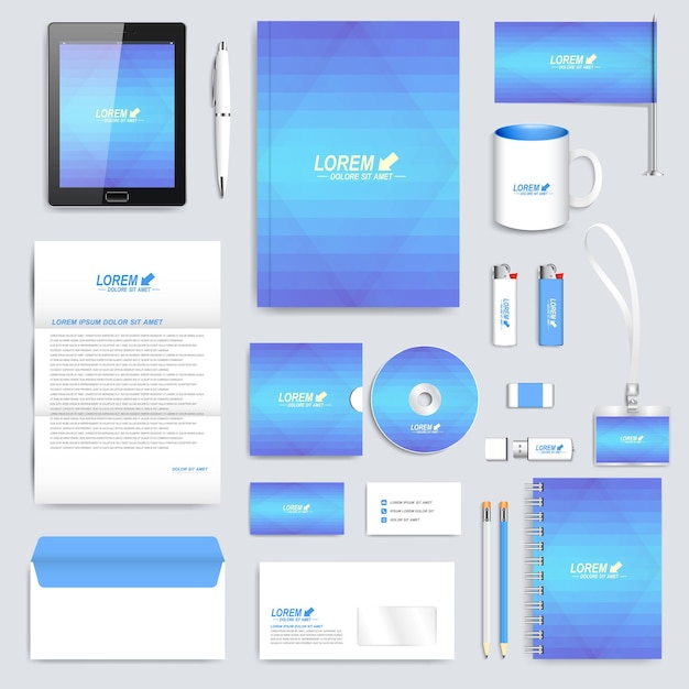blue corporate identity template