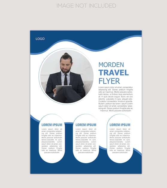 blue corporate Unique Flyer template design layout