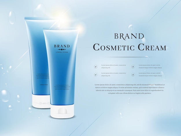 Blue cosmetic cream product for skin care