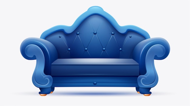 Vector blue couch with a blue couch on the top