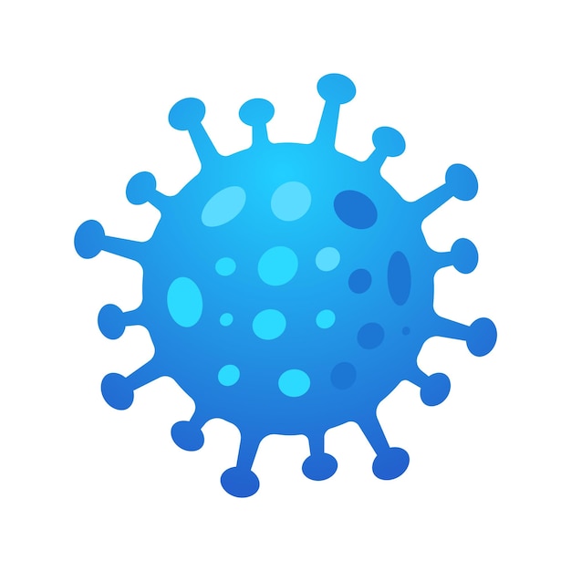 Illustrazione vettoriale isolata del virus covid blu