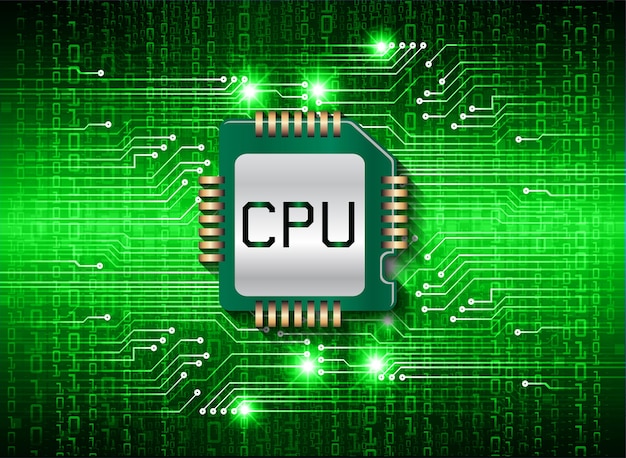 블루 CPU 사이버 회로 미래 기술 개념 배경