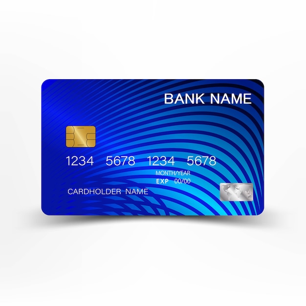 Blue credit card design.