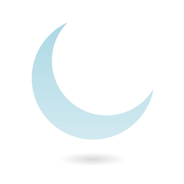 Vector blue crescent moon icon