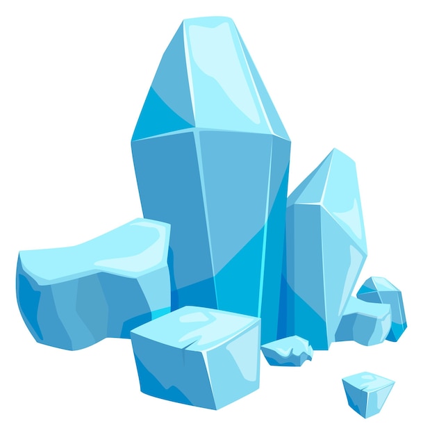 Blue crystal game element Cartoon ice block