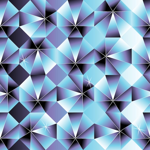 블루 크리스탈은 그라데이션 배경에서 원활한 패턴을 형성합니다.