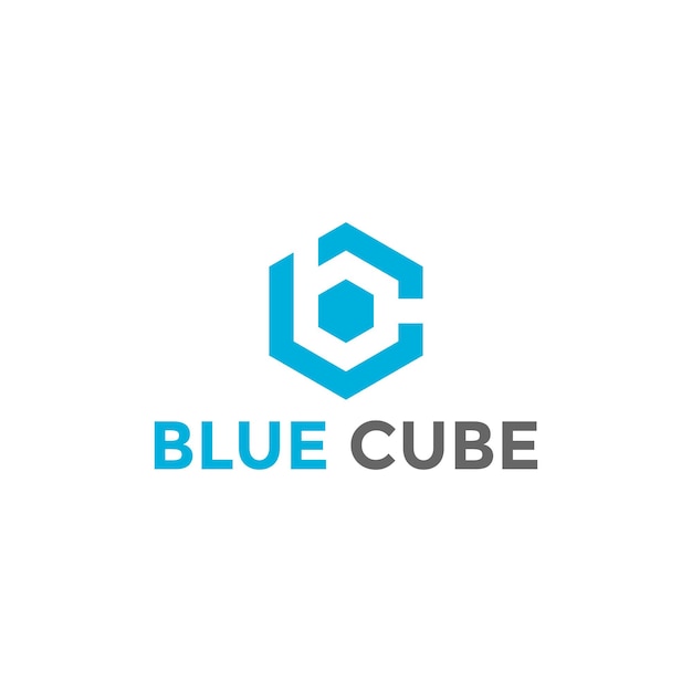 Шаблон дизайна логотипа blue cube