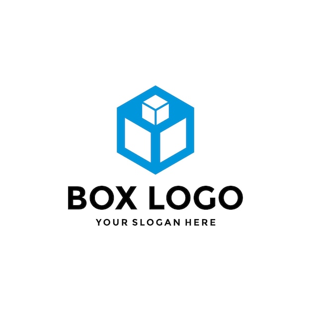 Blue Cube Logo Design Template