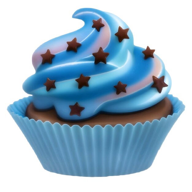 Blue cupcake e star