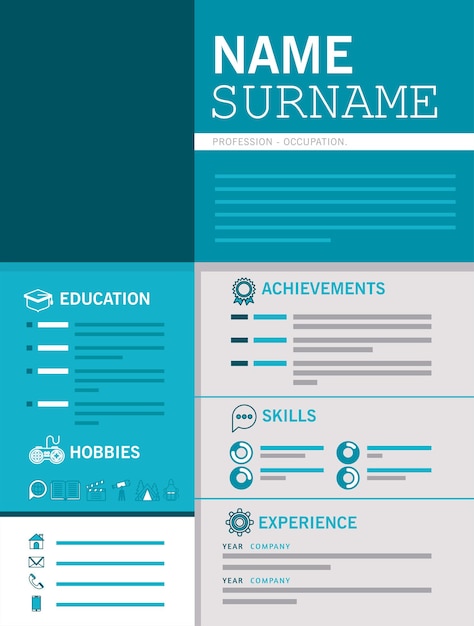 Vector blue curriculum vitae