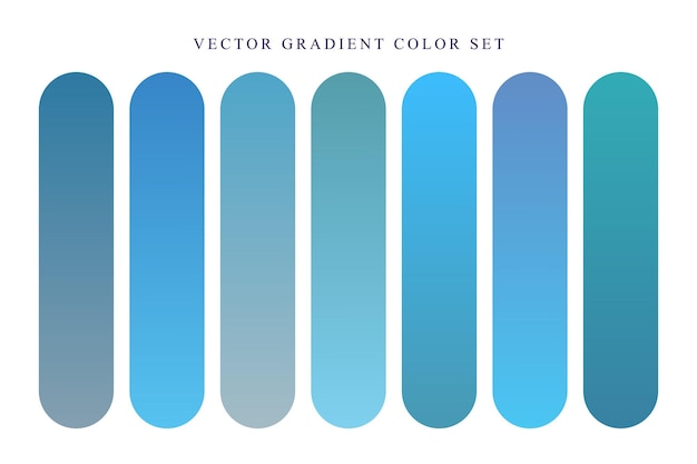 Blue Cyan Gradient Bar Vector Color Palette Set