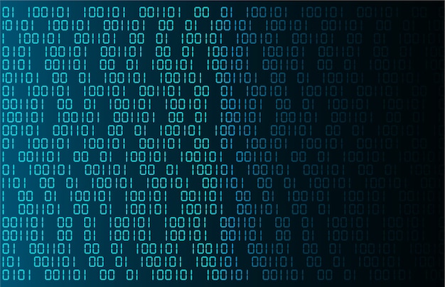 Vettore codice blu cyber codice binario tecnologia del futuro