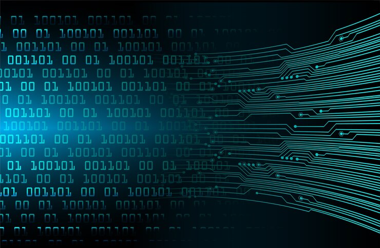 Vector blue cyber circuit future technology concept background