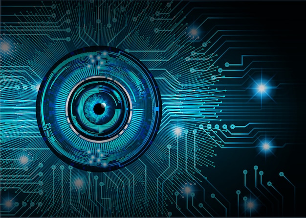 Blue cyber circuit future technology concept background