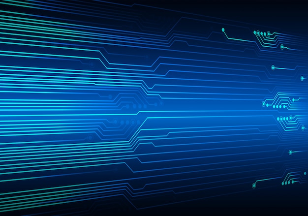 Vector blue cyber circuit future technology concept background