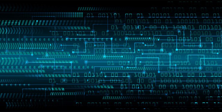 Vector blue cyber circuit future technology concept background