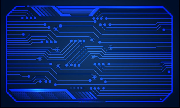 Fondo futuro di concetto di tecnologia del circuito cyber blu