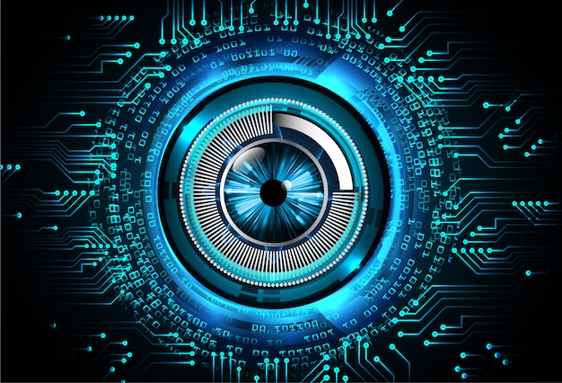 Blue cyber circuit future technology concept background