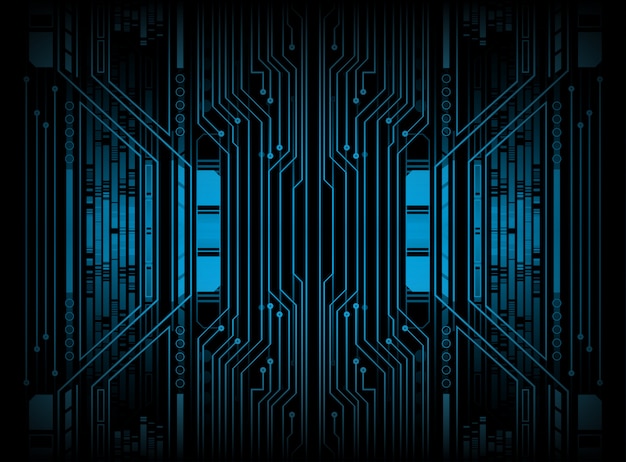 Blue cyber circuit future technology concept background