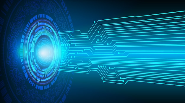 Blue cyber circuit future technology concept background