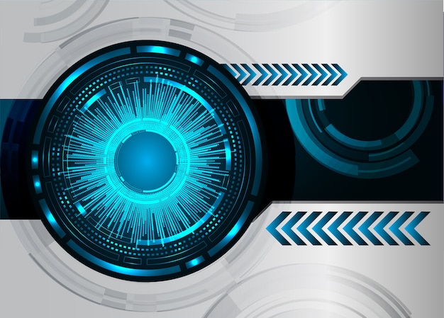 blue cyber eye circuit future technology concept background