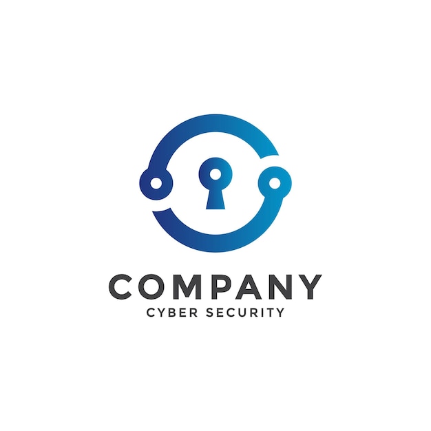 Blue Cyber Security logo illustration design