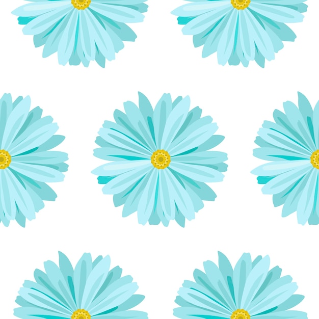 Blue daisy vector pattern