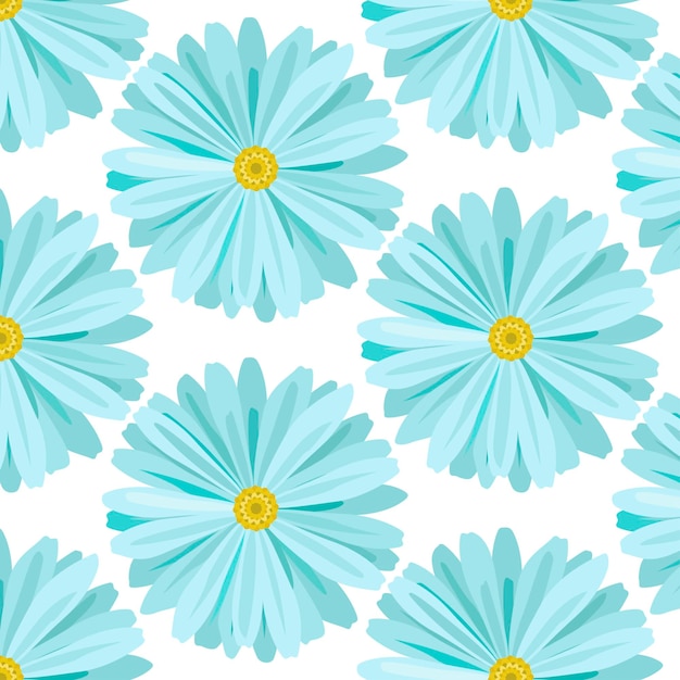 Blue daisy vector pattern