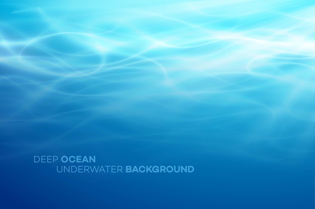 ベクトル 青い深海と海の抽象的な自然の背景。