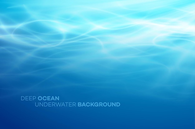 Vector blue deep water and sea abstract natural background.