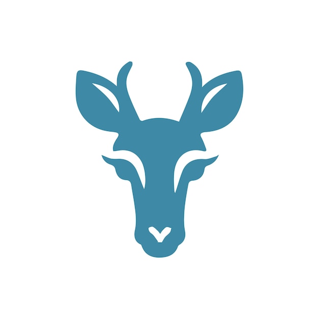 Vector a blue deer head with a blue face on it