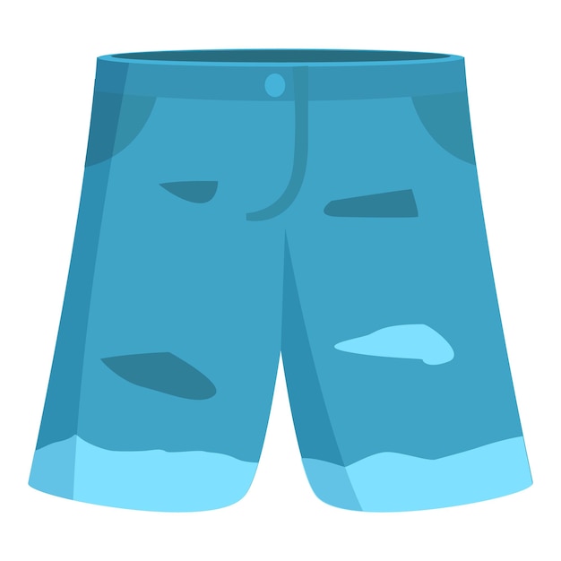Blue denim shorts showing wear and tear