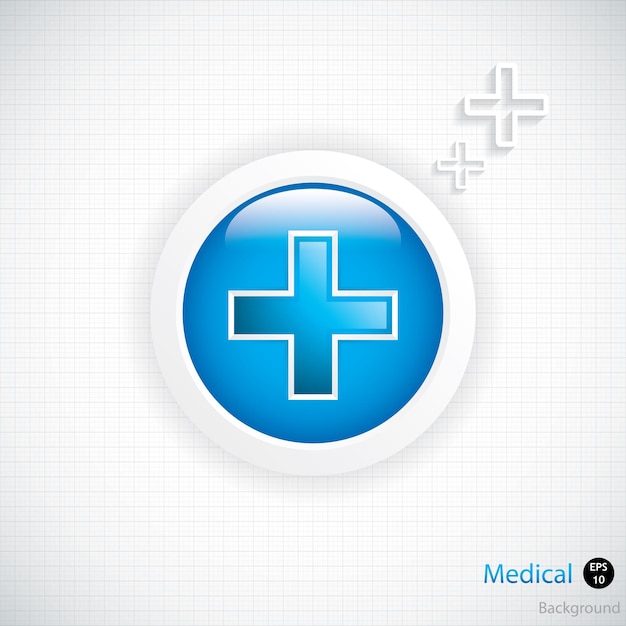 Vettore bottone blu di diagnostica vettore medico