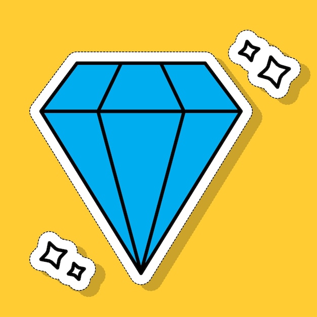 Blue diamond image Vector illustration