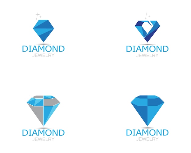 Vettore di logo dei gioielli di diamante blu