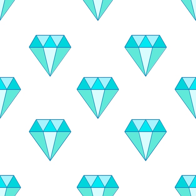 Vector blue diamond seamless pattern on white background.